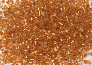 Бисер Чехия рубка 09/0 50г 97000 прозрачный оранжевый с серебряным прокрасом